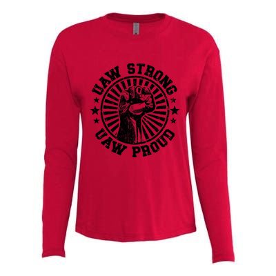 Uaw Strike United Auto Workers Union Uaw Strong Red Womens Cotton Relaxed Long Sleeve T-Shirt