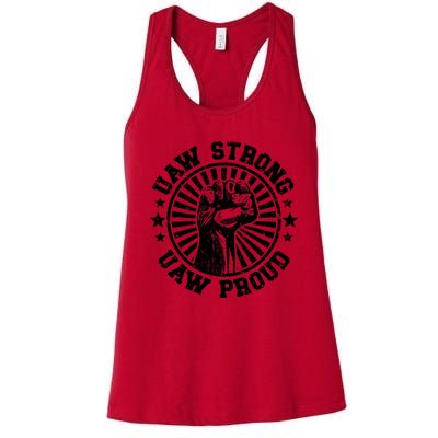 Uaw Strike United Auto Workers Union Uaw Strong Red Women's Racerback Tank