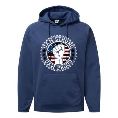 UAW Strong UAW Proud Union Pride UAW Laborer Worker Performance Fleece Hoodie