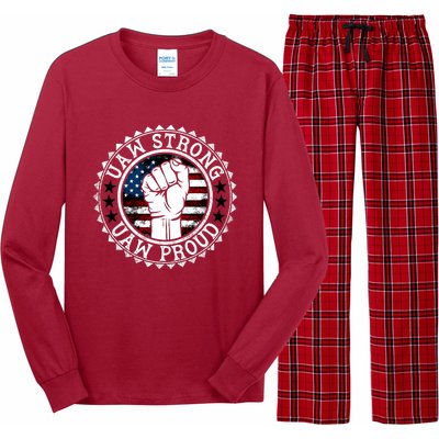 UAW Strong UAW Proud Union Pride UAW Laborer Worker Long Sleeve Pajama Set