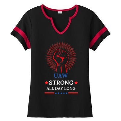 Uaw Strike United Auto Workers Union Uaw Strong Stand Up Uaw Ladies Halftime Notch Neck Tee