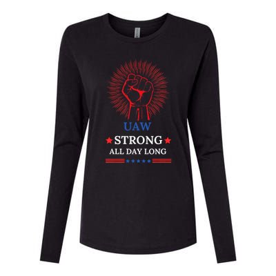 Uaw Strike United Auto Workers Union Uaw Strong Stand Up Uaw Womens Cotton Relaxed Long Sleeve T-Shirt