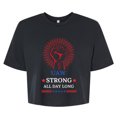 Uaw Strike United Auto Workers Union Uaw Strong Stand Up Uaw Bella+Canvas Jersey Crop Tee