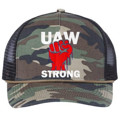 UAW Strong United Auto Workers UAW Proud Retro Rope Trucker Hat Cap