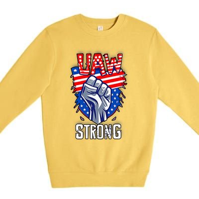 UAW Strong United Auto Workers Strike Union Support Red Premium Crewneck Sweatshirt