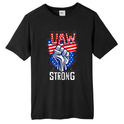 UAW Strong United Auto Workers Strike Union Support Red Tall Fusion ChromaSoft Performance T-Shirt