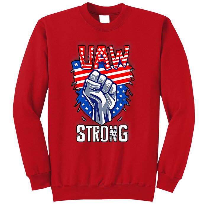 UAW Strong United Auto Workers Strike Union Support Red Sweatshirt