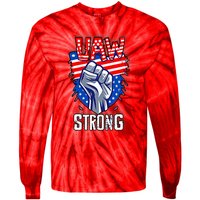 UAW Strong United Auto Workers Strike Union Support Red Tie-Dye Long Sleeve Shirt