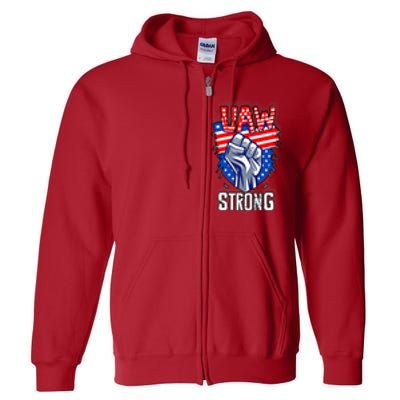 UAW Strong United Auto Workers Strike Union Support Red Full Zip Hoodie