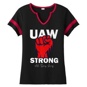 UAW Strong UAW Proud United Auto Workers UAW Strike Ladies Halftime Notch Neck Tee