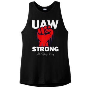 UAW Strong UAW Proud United Auto Workers UAW Strike Ladies PosiCharge Tri-Blend Wicking Tank