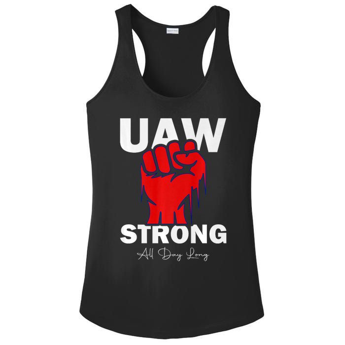 UAW Strong UAW Proud United Auto Workers UAW Strike Ladies PosiCharge Competitor Racerback Tank