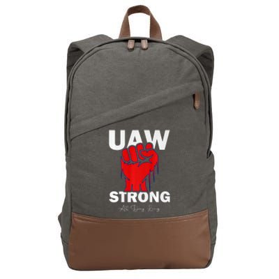 UAW Strong UAW Proud United Auto Workers UAW Strike Cotton Canvas Backpack