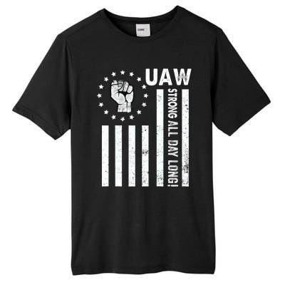 UAW Strong United We Stand Proud Union UAW Red Tall Fusion ChromaSoft Performance T-Shirt