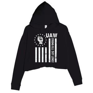 UAW Strong United We Stand Proud Union UAW Red Crop Fleece Hoodie