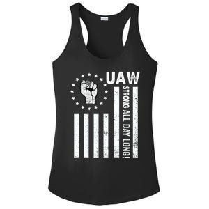 UAW Strong United We Stand Proud Union UAW Red Ladies PosiCharge Competitor Racerback Tank