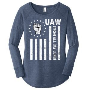 UAW Strong United We Stand Proud Union UAW Red Women's Perfect Tri Tunic Long Sleeve Shirt