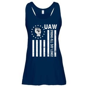 UAW Strong United We Stand Proud Union UAW Red Ladies Essential Flowy Tank