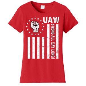 UAW Strong United We Stand Proud Union UAW Red Women's T-Shirt