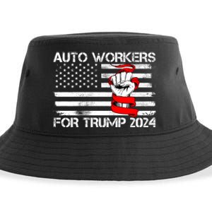 Uaw Strong Uaw Proud Union Pride Auto Workers For Trump Sustainable Bucket Hat