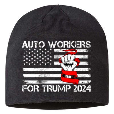 Uaw Strong Uaw Proud Union Pride Auto Workers For Trump Sustainable Beanie