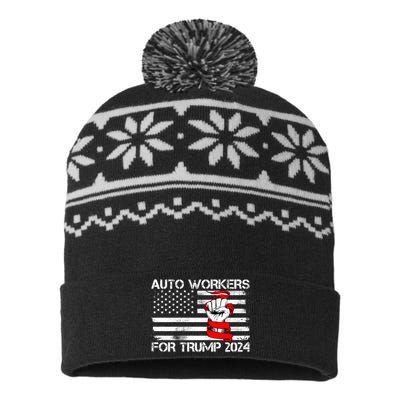 Uaw Strong Uaw Proud Union Pride Auto Workers For Trump USA-Made Snowflake Beanie