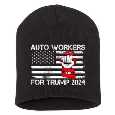 Uaw Strong Uaw Proud Union Pride Auto Workers For Trump Short Acrylic Beanie