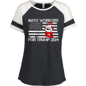 Uaw Strong Uaw Proud Union Pride Auto Workers For Trump Enza Ladies Jersey Colorblock Tee