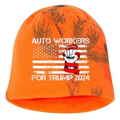 Uaw Strong Uaw Proud Union Pride Auto Workers For Trump Kati - Camo Knit Beanie