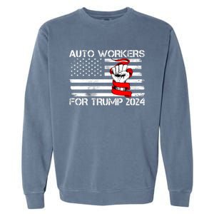 Uaw Strong Uaw Proud Union Pride Auto Workers For Trump Garment-Dyed Sweatshirt