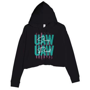 UAW Strong UAW Proud Union Pride UAW Laborer Worker Crop Fleece Hoodie