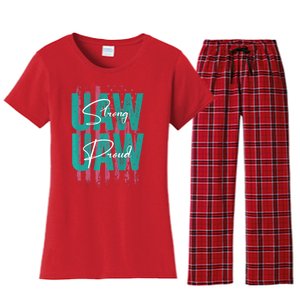 UAW Strong UAW Proud Union Pride UAW Laborer Worker Women's Flannel Pajama Set