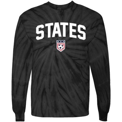 States United USA Soccer Flag American Flag Football Jersey Tie-Dye Long Sleeve Shirt