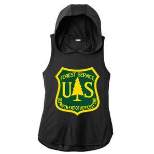 United States Us Forest Service Departt Of Agriculture Ladies PosiCharge Tri-Blend Wicking Draft Hoodie Tank