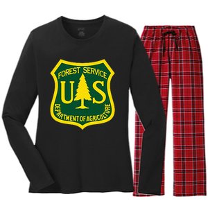 United States Us Forest Service Departt Of Agriculture Women's Long Sleeve Flannel Pajama Set 