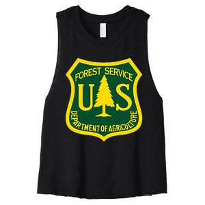 United States Us Forest Service Departt Of Agriculture Women's Racerback Cropped Tank