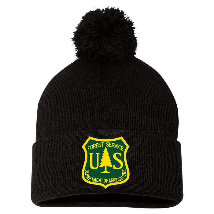 United States Us Forest Service Departt Of Agriculture Pom Pom 12in Knit Beanie