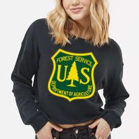 United States Us Forest Service Departt Of Agriculture Cropped Pullover Crew