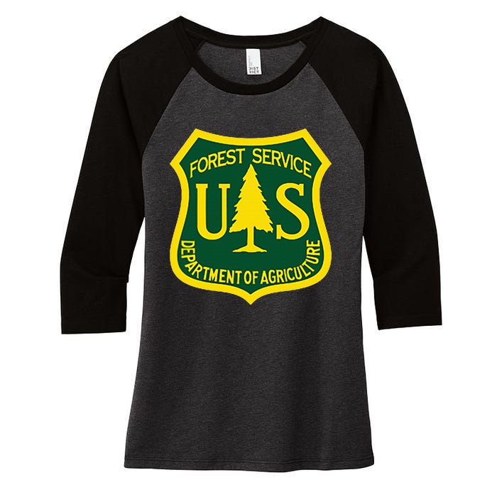 United States Us Forest Service Departt Of Agriculture Women's Tri-Blend 3/4-Sleeve Raglan Shirt