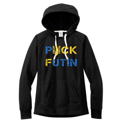 Puck Futin, I Stand With Ukraine, Support Ukraine Women's Fleece Hoodie