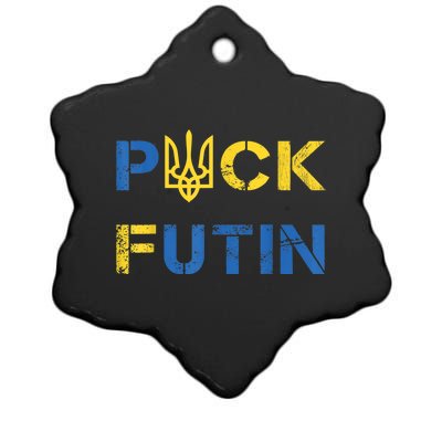 Puck Futin, I Stand With Ukraine, Support Ukraine Ceramic Star Ornament