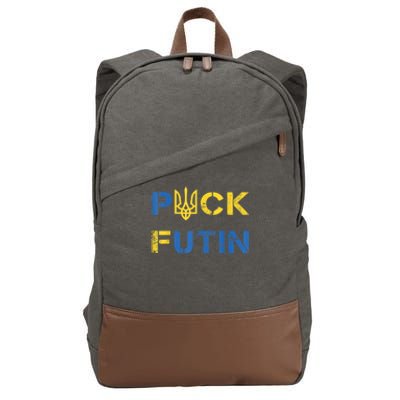 Puck Futin, I Stand With Ukraine, Support Ukraine Cotton Canvas Backpack