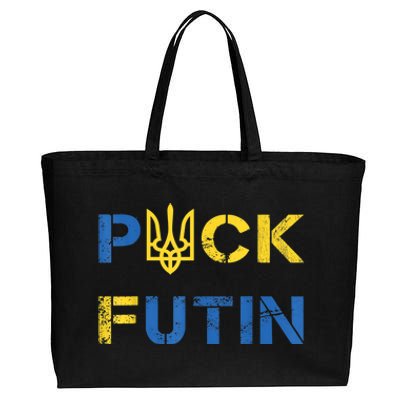 Puck Futin, I Stand With Ukraine, Support Ukraine Cotton Canvas Jumbo Tote