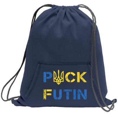 Puck Futin, I Stand With Ukraine, Support Ukraine Sweatshirt Cinch Pack Bag