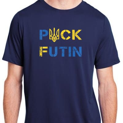 Puck Futin, I Stand With Ukraine, Support Ukraine Adult ChromaSoft Performance T-Shirt