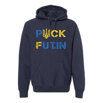 Puck Futin, I Stand With Ukraine, Support Ukraine Premium Hoodie