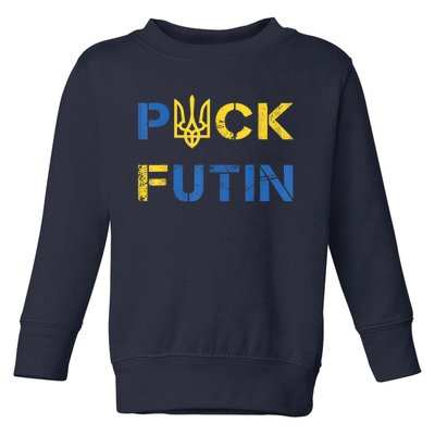 Puck Futin, I Stand With Ukraine, Support Ukraine Toddler Sweatshirt