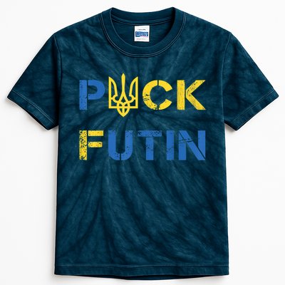 Puck Futin, I Stand With Ukraine, Support Ukraine Kids Tie-Dye T-Shirt