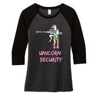 Unicorn Security Women's Tri-Blend 3/4-Sleeve Raglan Shirt