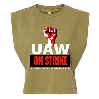 Uaw Strike United Auto Workers Union Strike Gift Walkout Red Garment-Dyed Women's Muscle Tee